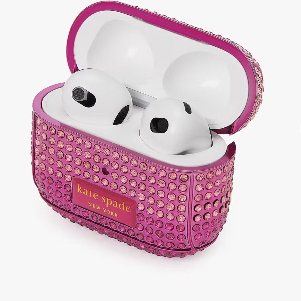Kate Spade ♠️ Gala Rhinestone Embossed Airpods Case - Picture 2 of 5